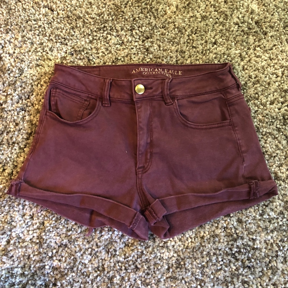 Red AE Hi-Rise Shortie. Super Stretch